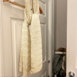 Barrington | Ivory and Gold Weave Knit Scarf